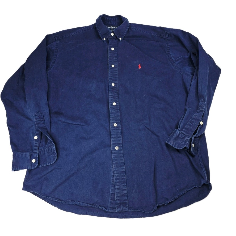 Ralph Lauren Blake Mens‎ L Button Down Shirt Long Sleeve Blue Pony Logo